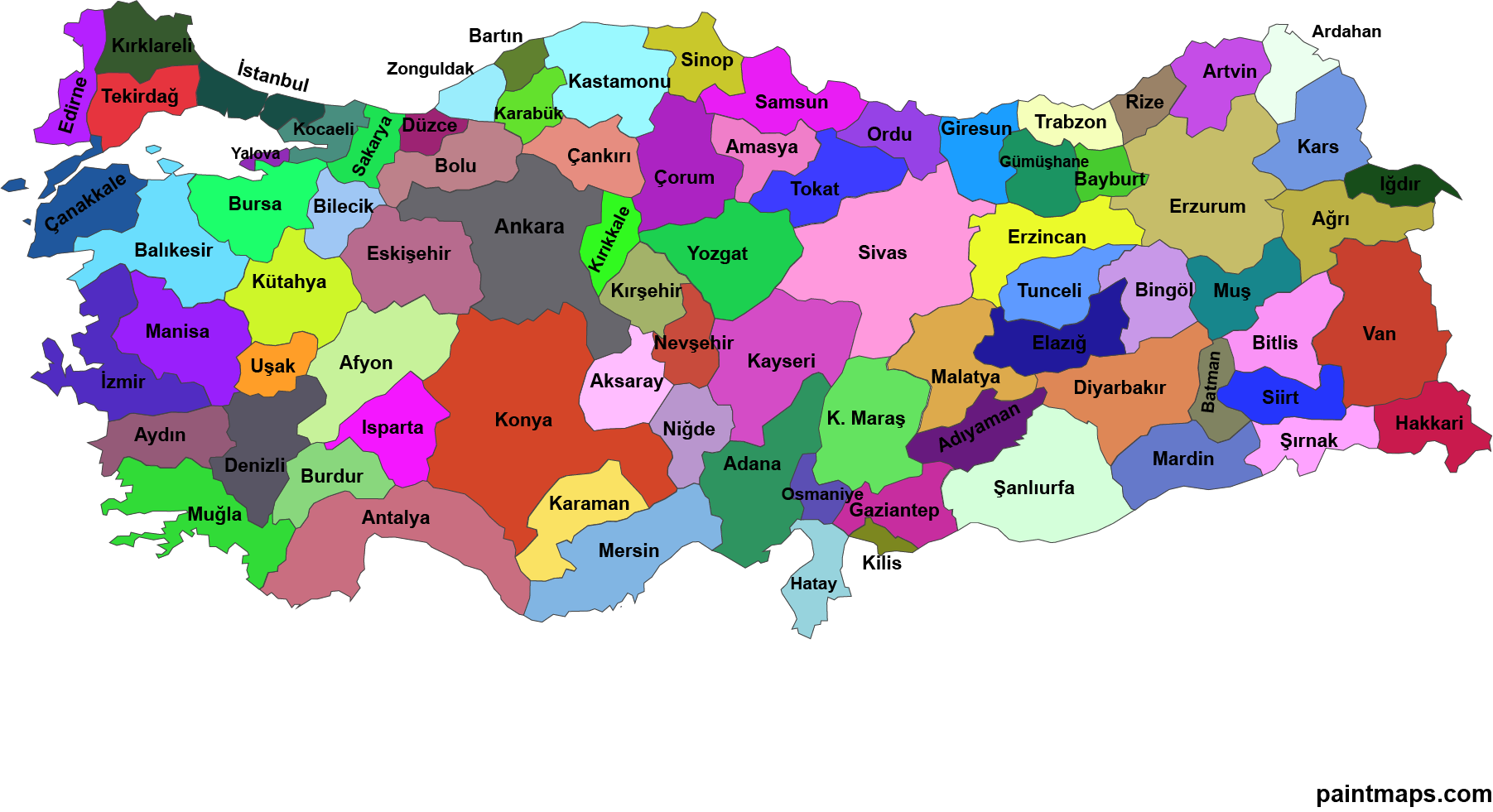 Çözüm Çekici Hizmet Bölgeleri Haritası